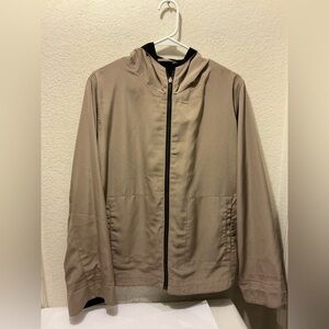 Regent part Men's Lightweight Tan Jacket reversible Tan and black hoodie size M